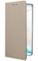 Кожен калъф тефтер и стойка Magnetic FLEXI Book Style за Samsung Galaxy Note 10 Plus N975F златист 